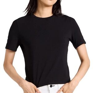 PROENZA SCHOULER WHITE LABEL KEYHOLE T-SHIRT BLACK SIZE SMALL